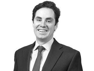 A headshot black and white photograph of Will Johnson